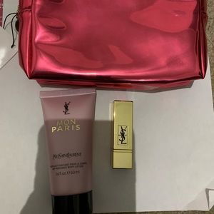 YSL Bag w/mini YSL lip & Mon Paris body lotion